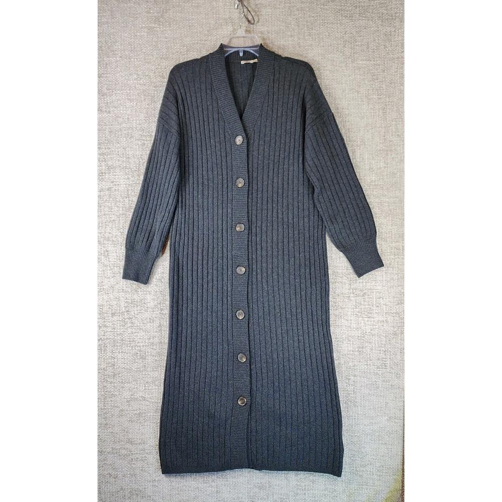 Faherty Jackson Duster Long Sweater Cardigan Dress Womens S Ash Heather